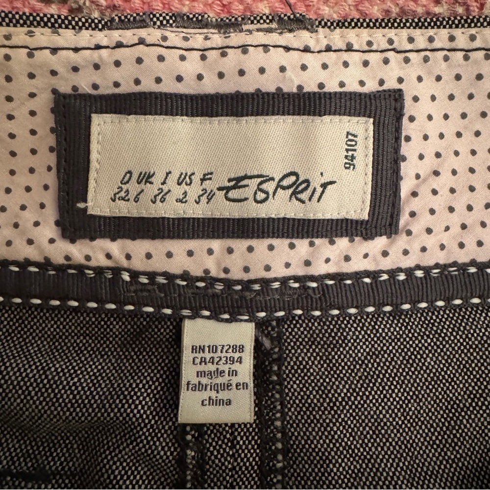Y2K Esprit Charcoal pleated Mini Skirt with Buttoned Pockets - size 2 - Picture 12 of 16